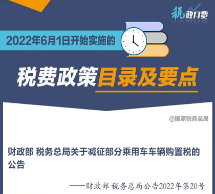 擴散周知！2022年6月1日開始實施的稅費政策